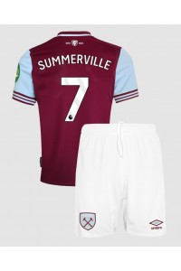 West Ham United Crysencio Summerville #7 Jalkapallovaatteet Lasten Kotipeliasu 2024-25 Lyhythihainen (+ Lyhyet housut)